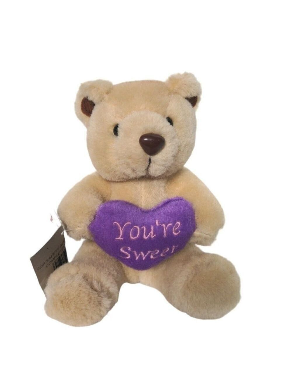 Fun World Teddy Bear Heart Plush Stuffed Animal 6.5 Inch